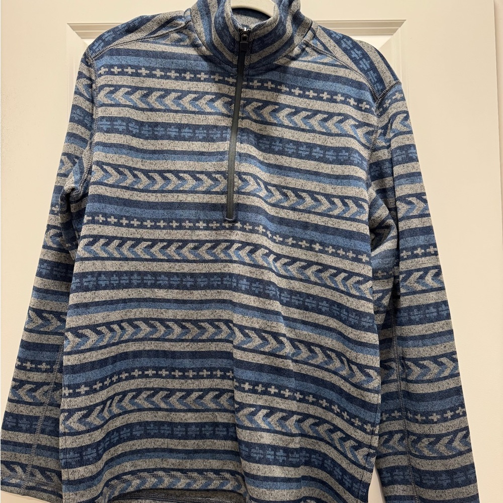 Eddie Bauer Blue and Gray Zip-Up Sweater